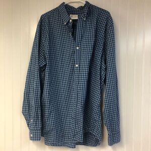Gap Blue Plaid Checkered Men's Long Sleeve Button Down Shirt XXL